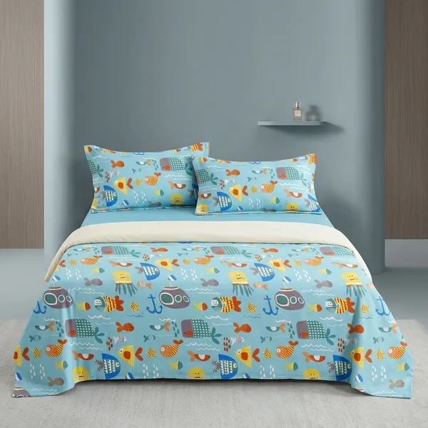 Multicolor_Cotton_Bedsheet_With_Pillow_Cover_For_Home