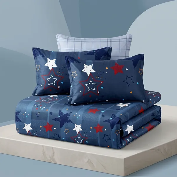 Multicolor_Glace_Cotton_Bedsheet_With_Pillow_Cover_For_Home