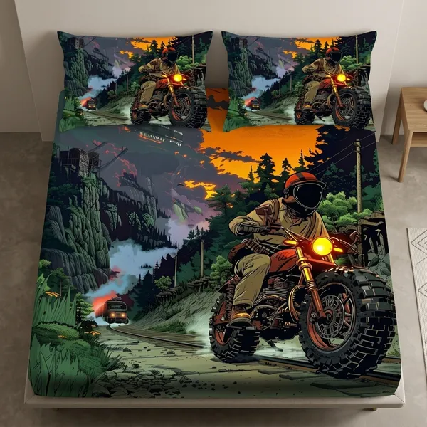 Multicolor_Glace_Cotton_Bedsheet_With_Pillow_Cover_For_Home