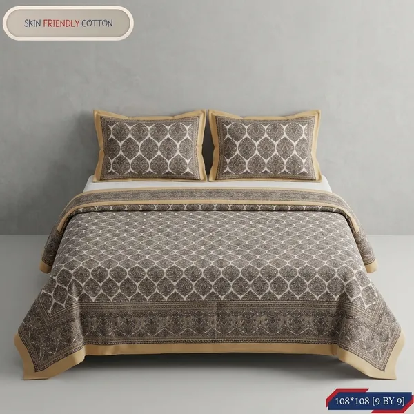 Multicolor_Cotton_Bedsheet_With_Pillow_Cover_For_Home