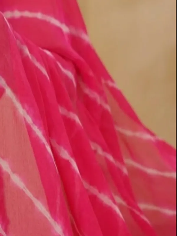 Hot_Pink_Chamundi_Chiffon_Leheriya_Tie-Dye_Saree_For_Women