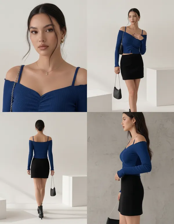 Royal_Blue_Cotton_Rib_Knit_Fitted_Off-Shoulder_Top_For_Women