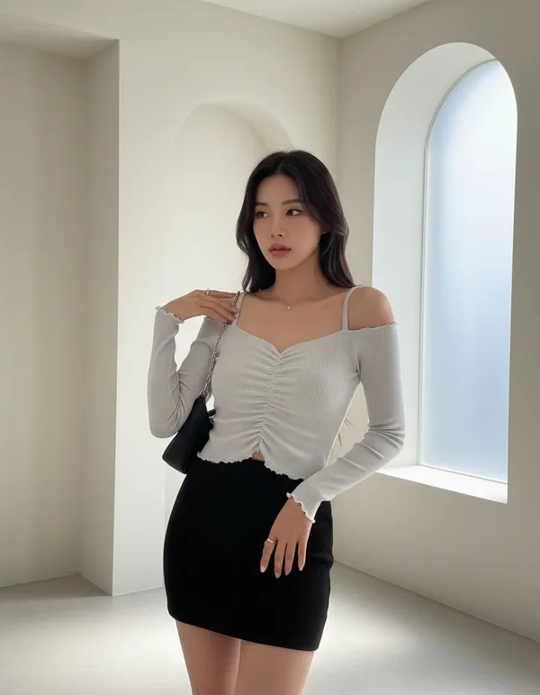Grey_Cotton_Rib_Knit_Fitted_Off-Shoulder_Top_For_Women