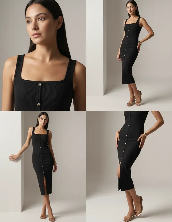 Black_Cotton_Rib_Knit_Sleeveless_Midi_Dress_For_Women