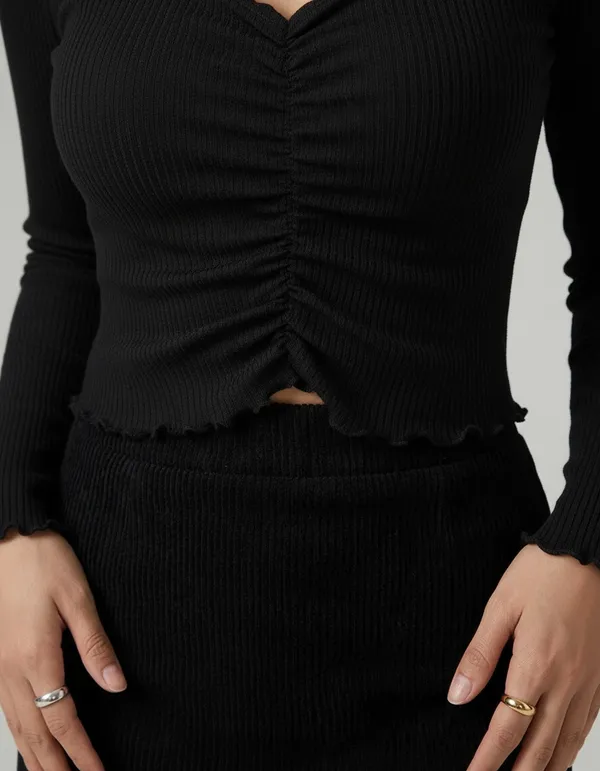 Black_Cotton_Rib_Knit_Fitted_Off-Shoulder_Top_For_Women