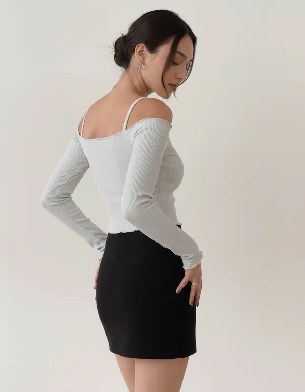 Grey_Cotton_Rib_Knit_Fitted_Off-Shoulder_Top_For_Women
