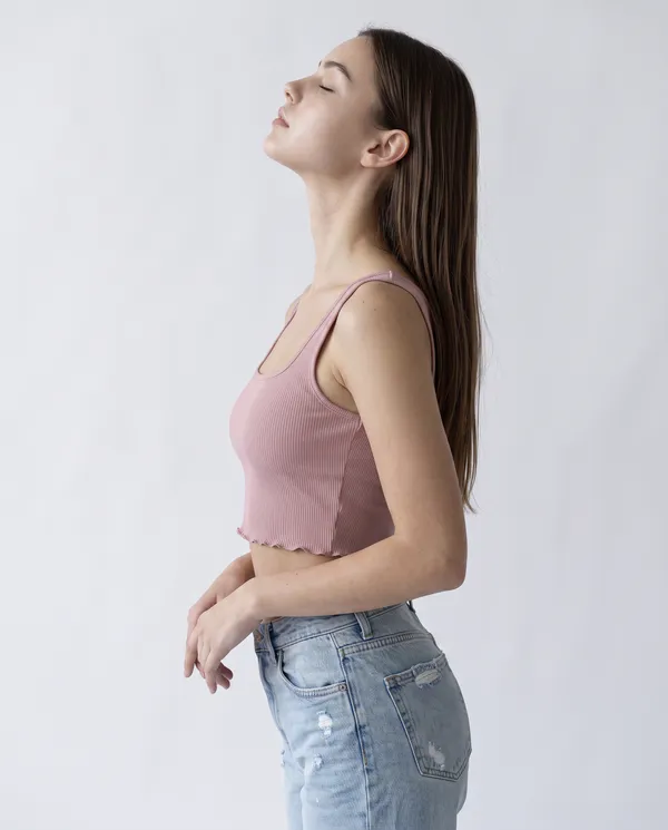 Women’s_Pink_Ribbed_Square_Neck_Crop_Top_with_Lettuce-Edge_Hem