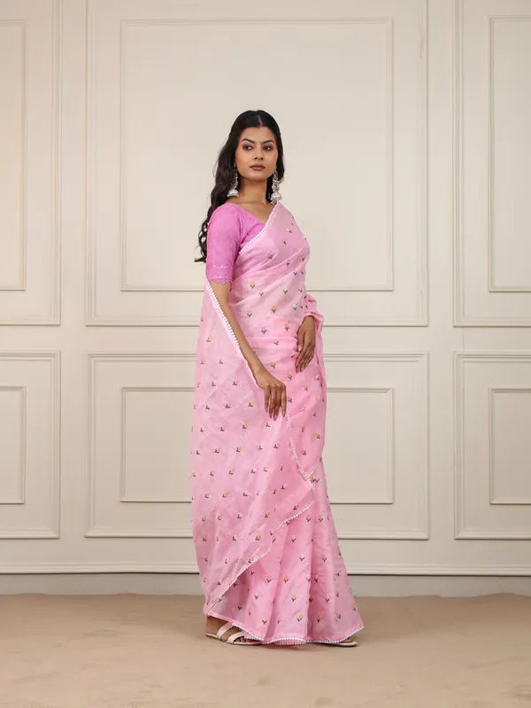 Pink_Kota_Silk_Pompom_Border_Saree_For_Women