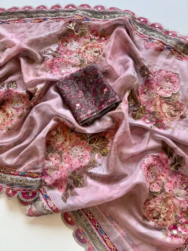 Pink_Organza_Printed_Embroidered_Saree_For_Women