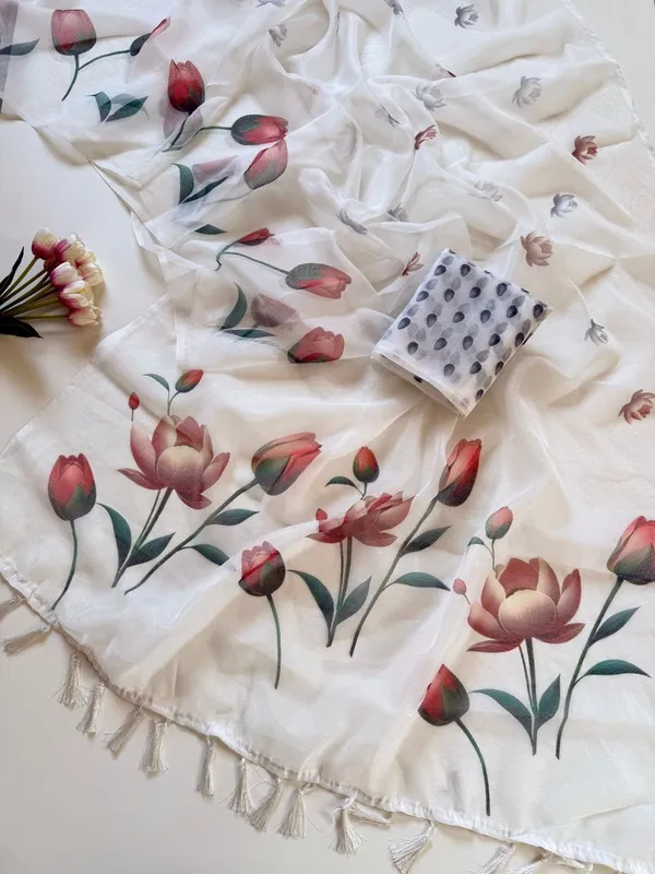 White_Cotton_Silk_Printed_Latkan_Saree_For_Women