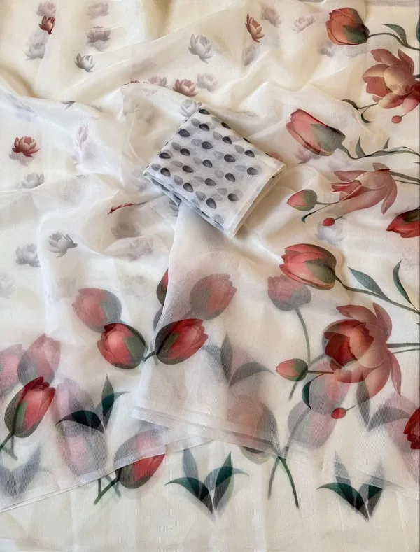 White_Cotton_Silk_Printed_Latkan_Saree_For_Women