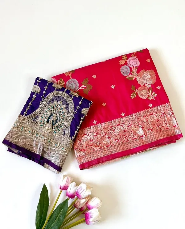 Pink_Cotton_Silk_Woven_Saree_With_Work_Blouse_For_Women