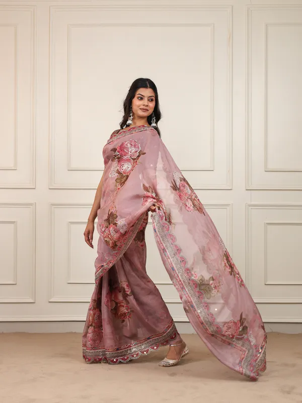 Pink_Organza_Printed_Embroidered_Saree_For_Women