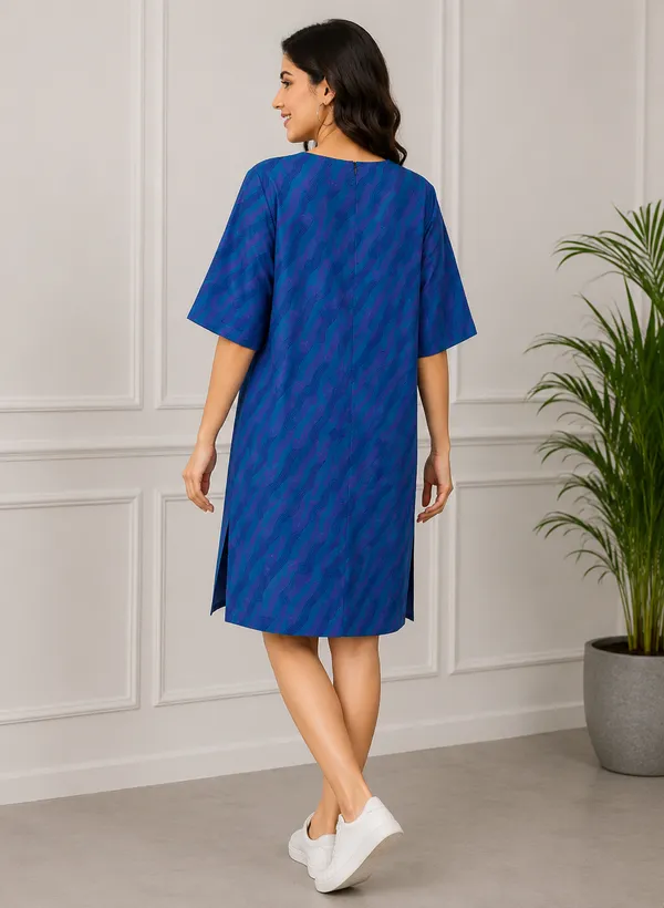 Blue_Abstract_Printed_Shift_Dress