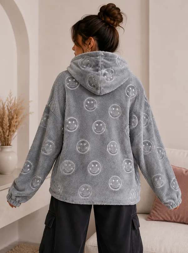Women's_Grey_Teddy_Fleece_Smiley_Hoodie_|_Ultra_Soft_Winter_Pullover_Sweatshirt