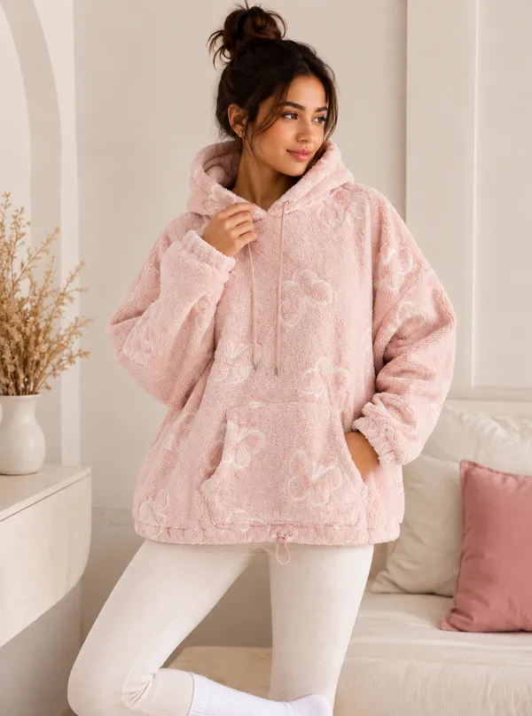 Women's_Ultra_Soft_Teddy_Hoodie_|_Butterfly_Pattern_Fleece_Winter_Pullover