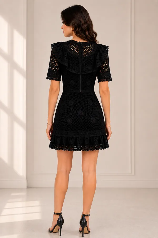 Black_Lace_Overlay_Short_Sleeve_Dress_for_Women