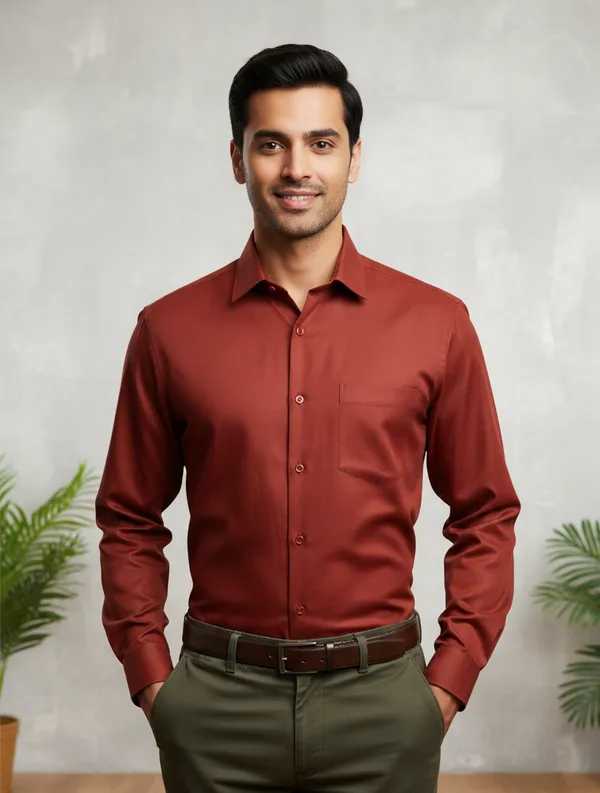 Rust_Satin_Slim_Fit_Full_Sleeve_Formal_Shirt_For_Men