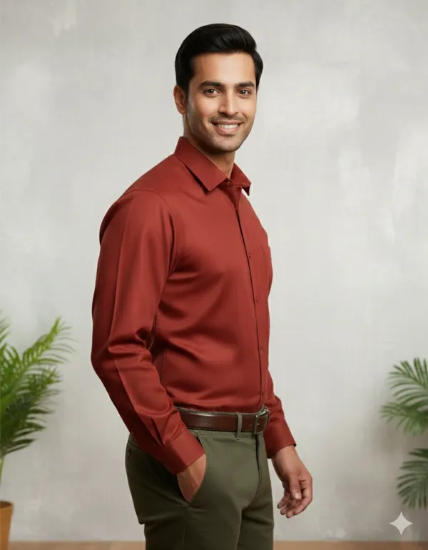 Rust_Satin_Slim_Fit_Full_Sleeve_Formal_Shirt_For_Men
