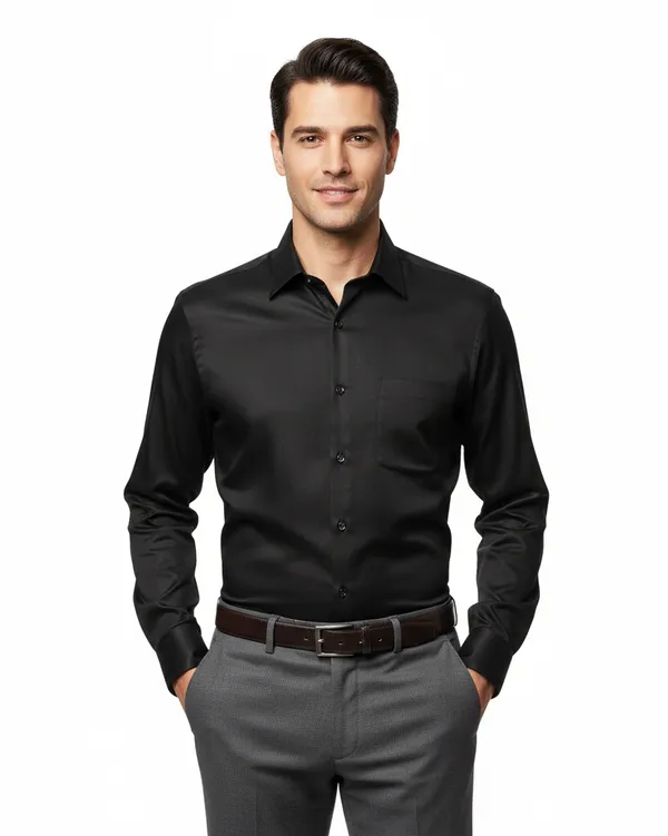 Black_Satin_Regular_Fit_Formal_Shirt_For_Men