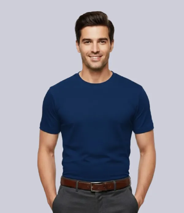 Navy_Blue_Cotton_Regular_Fit_Round_Neck_T-Shirt_For_Men