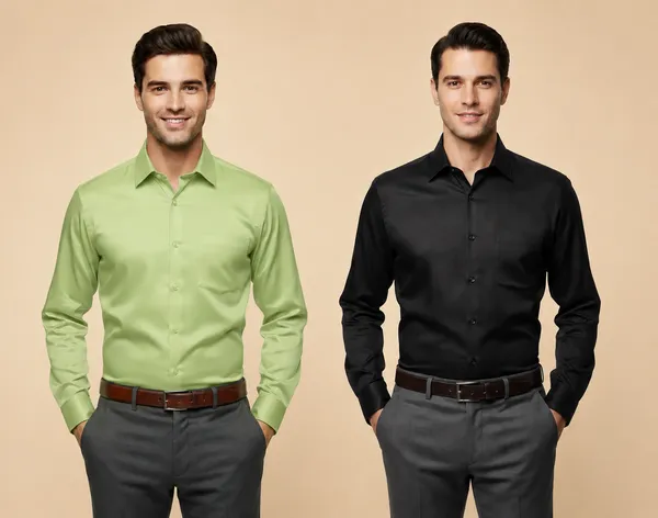 Black_&_Light_Green_Satin_Formal_Shirt_Duo_For_Men