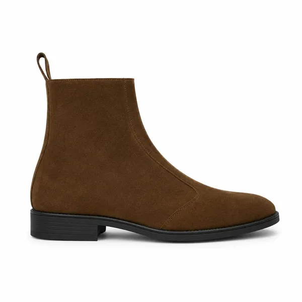 Brown_Suede_Chelsea_Boots_With_Side_Zip_For_Men