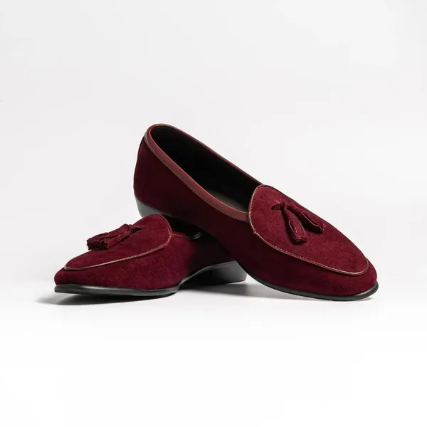 Maroon_Suede_Tassel_Loafers_For_Men