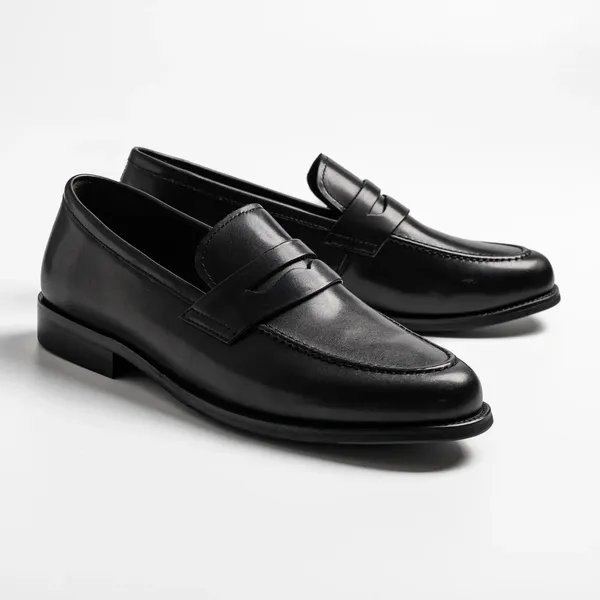Black_Leather_Penny_Loafer_Shoes_For_Men