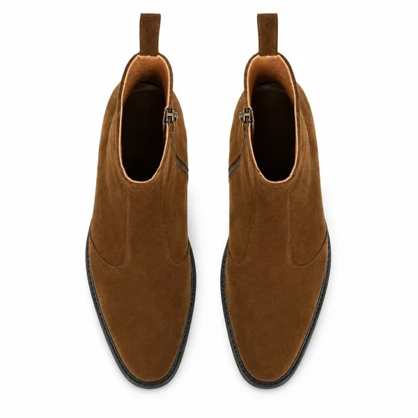 Brown_Suede_Chelsea_Boots_With_Side_Zip_For_Men