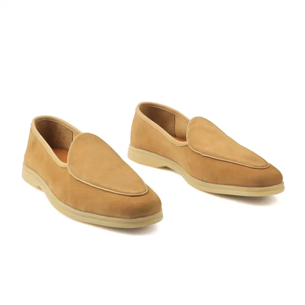 Tan_Nubuck_Slip-On_Loafers_For_Men