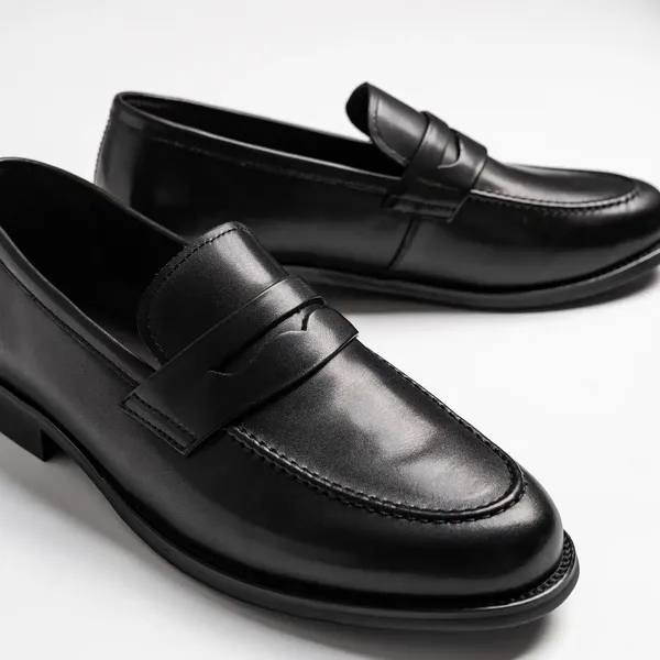 Black_Leather_Penny_Loafer_Shoes_For_Men