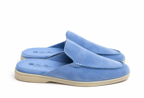 Blue_Suede_Slip-On_Mule_Slippers_For_Men