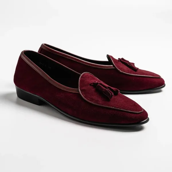 Maroon_Suede_Tassel_Loafers_For_Men