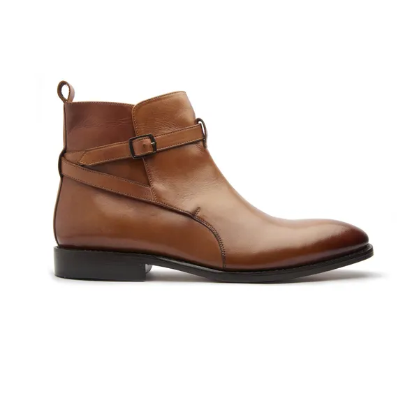 Tan_Brown_Leather_Buckle_Ankle_Boots_For_Men