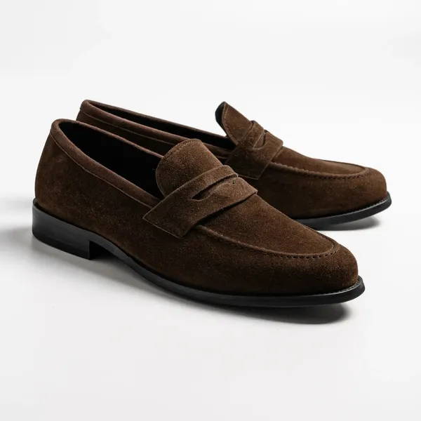 Brown_Suede_Penny_Loafers_For_Men