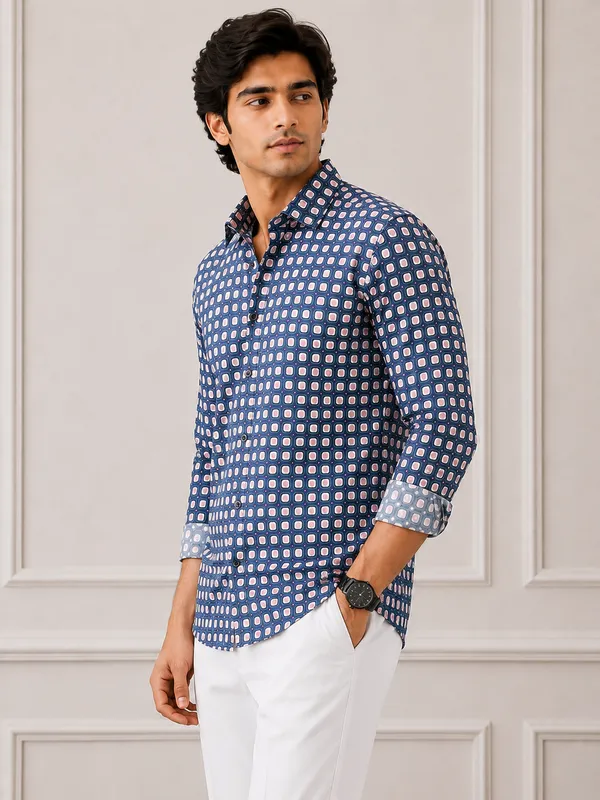 Blue_Dusk_Geo_-_Retro_Square_Print_Shirt