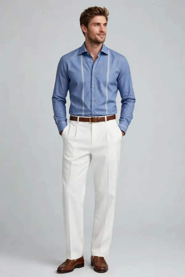 GS0002_Steel_Blue_|_Premium_Rayon_Party_Shirt_with_Vertical_Line_Detailing