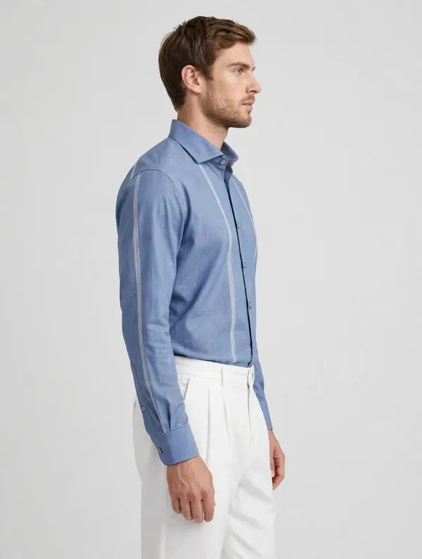 GS0002_Steel_Blue_|_Premium_Rayon_Party_Shirt_with_Vertical_Line_Detailing