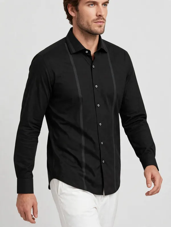 GS0002_-_Black_Vertical_Line_Rayon_Shirt
