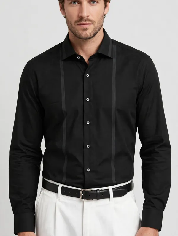 GS0002_-_Black_Vertical_Line_Rayon_Shirt