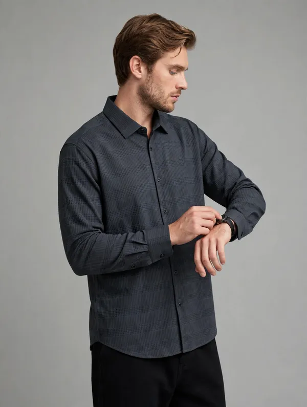 Gridlock_Dobby_Shirt_-_Dark_Grey