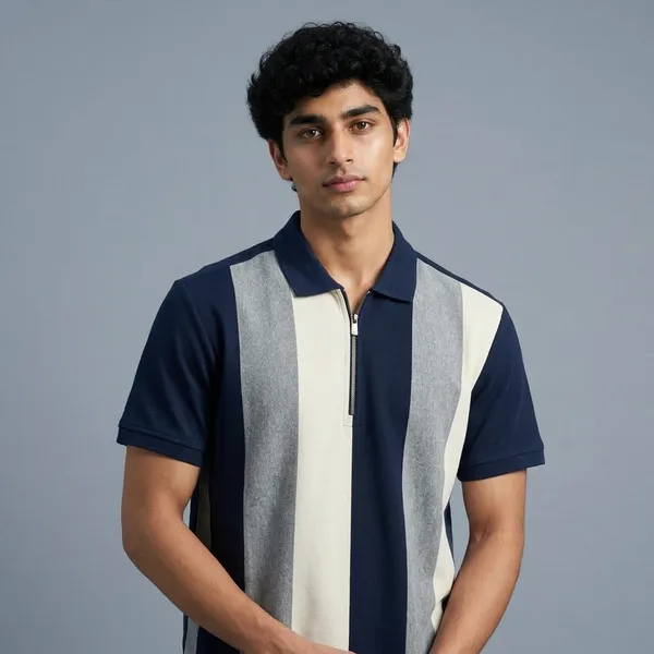 Navy_Blue_Color_Block_Polo_T-Shirt_For_Men