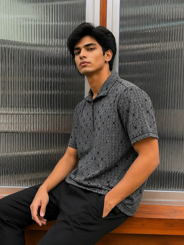 The_PARIBITO_Midnight_Matrix_Zip_Polo_T-Shirt_for_Men