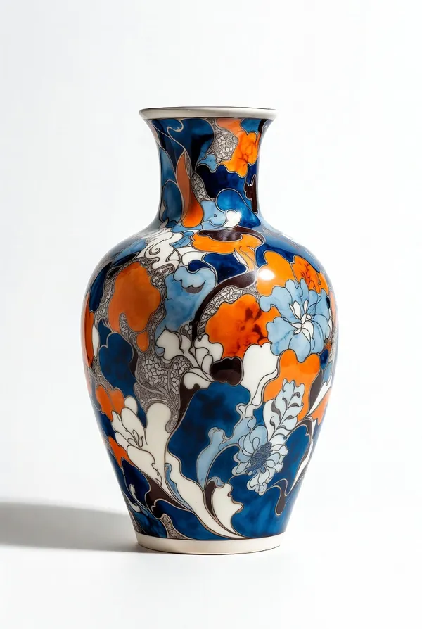 Blue_Pottery_Multicolour_Floral_Decorative_Vase