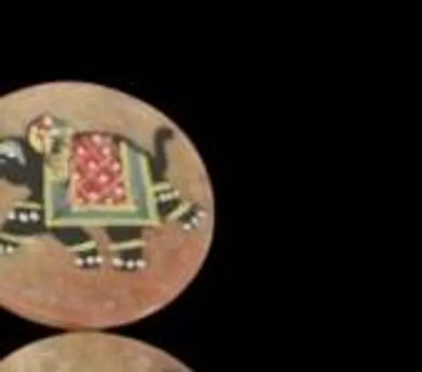 Blue_Pottery_Handpainted_Elephant_Coaster_Set_Of_6