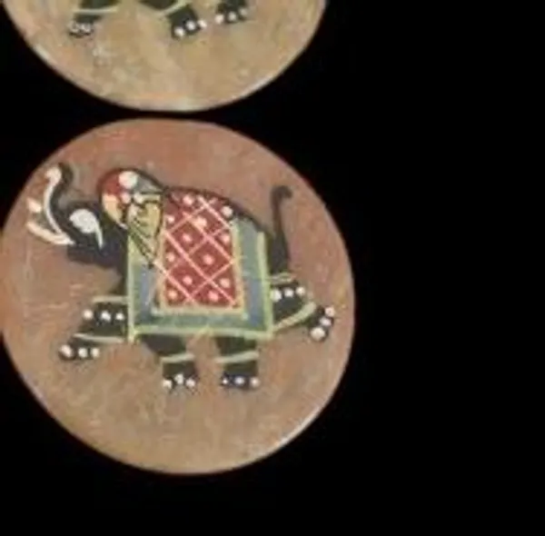 Blue_Pottery_Handpainted_Elephant_Coaster_Set_Of_6