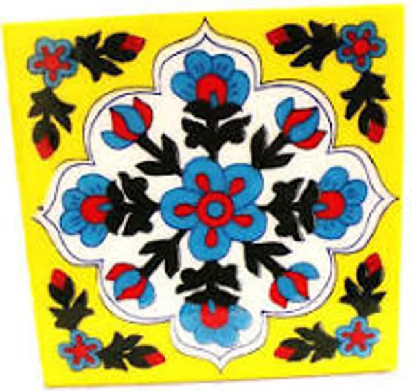 Blue_Pottery_Multicolour_Hand_Painted_Blue_Pottery_Floral_Tile