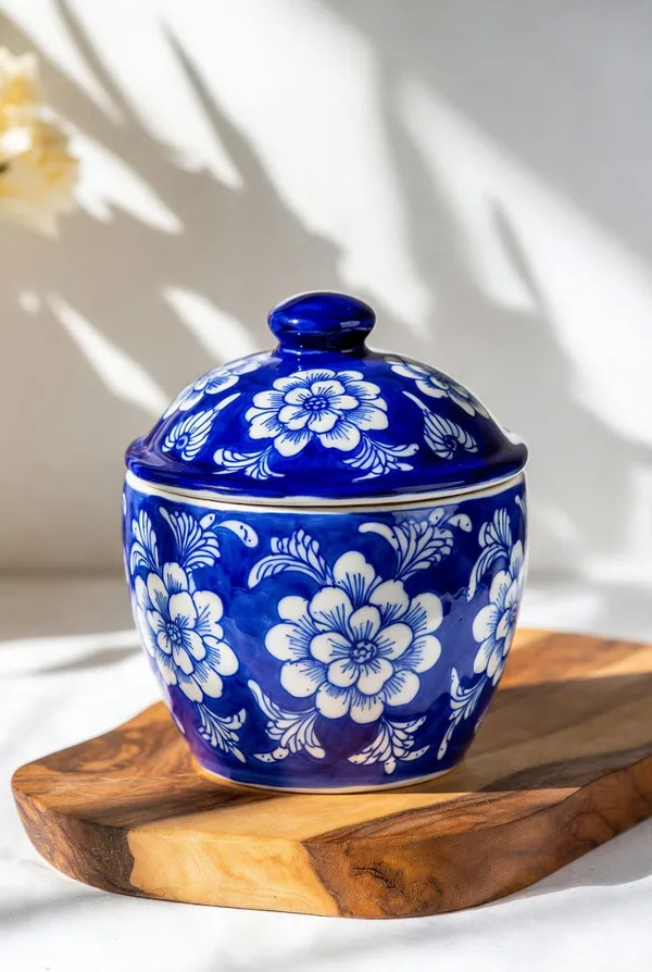 Blue_Pottery_Home_Decor_Floral_Azure_Jar