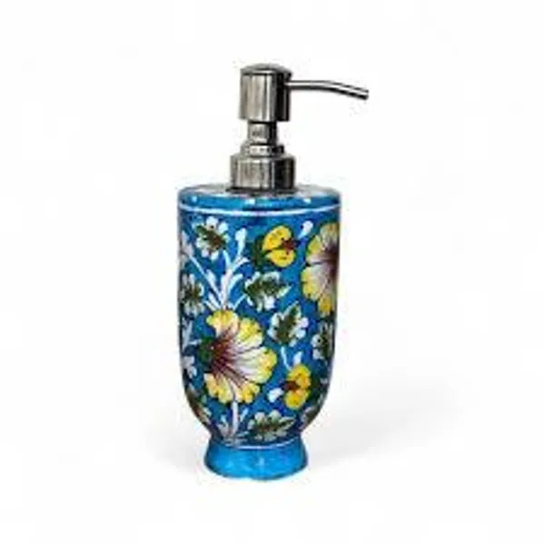 Blue_Pottery_Multicolour_Floral_Soap_Dispenser